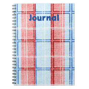 Notitieboek rood, wit en blauw speldenblad