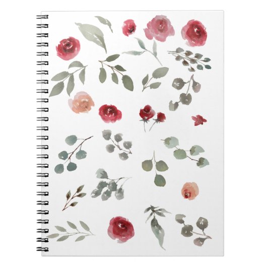 Notitieboek, roos, rood, bloemen, bloem notitieboek (Voorkant)
