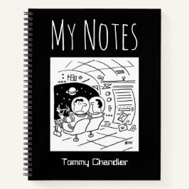 Notitieboek ruimtespecifiek met de naam van de eig