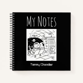 Notitieboek ruimtespecifiek met de naam van de eig