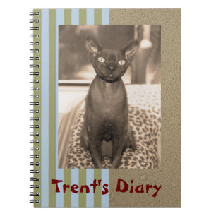 Notitieboek   Sepia Foto Devon Rex Cat