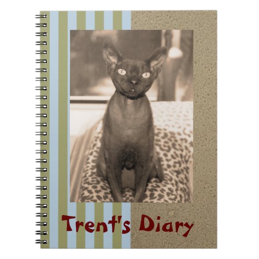 Notitieboek | Sepia Foto Devon Rex Cat (Voorkant)