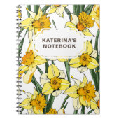 NOTITIEBOEK Spring Daffodil Design & Custom Name (Voorkant)