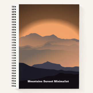 Notitieboek "Sunset minimalistisch gebergte"