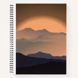 Notitieboek "Sunset minimalistisch gebergte"
