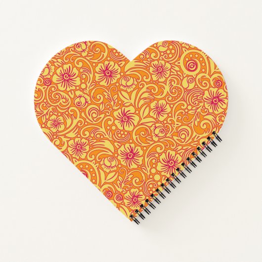 Notitieboek Tangerine Floral Dream Pattern (Achterkant)