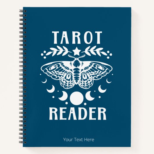 Notitieboek Tarot Reader Moon Phase Moth Stars (Voorkant)