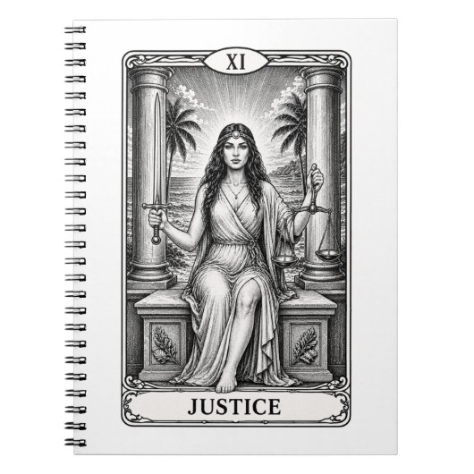 Notitieboek - Tarotkaart Rechtvaardigheid (Voorkant)