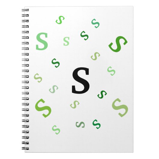 Notitieboek - Tumble Green Letters (Voorkant)