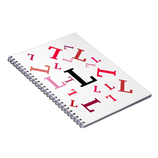 Notitieboek - Tummerde rode letters (Rechterzijde)