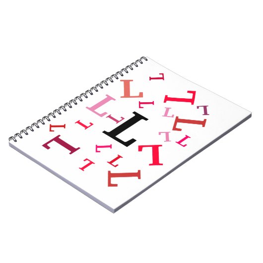 Notitieboek - Tummerde rode letters (Linkerzijde)