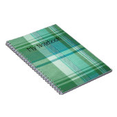 Notitieboek - Turquoise Tartan Notitieboek aanpass (Rechterzijde)
