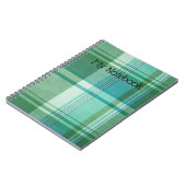 Notitieboek - Turquoise Tartan Notitieboek aanpass (Linkerzijde)