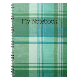 Notitieboek - Turquoise Tartan Notitieboek aanpass