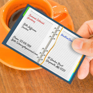 Notitieboek Tutoring Visitekaartje