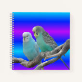 Notitieboek twee cute boedgerigar Birds (Voorkant)