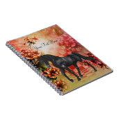 Notitieboek van Black Horse Fantasy Flowers (Rechterzijde)