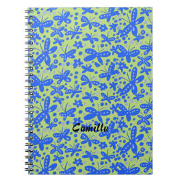 Notitieboek van blauwe vlinders