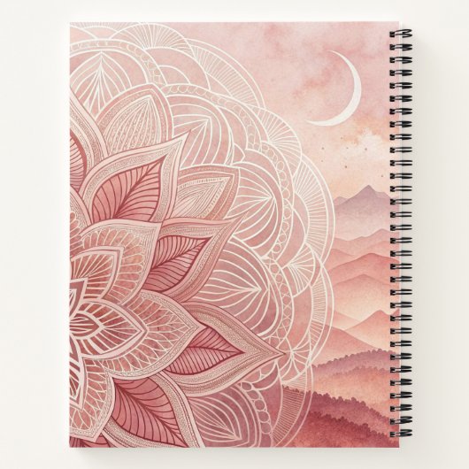 Notitieboek van Boho Moon Mandala (Achterkant)