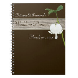 Notitieboek van bruine bloeding Heart Wedding Plan
