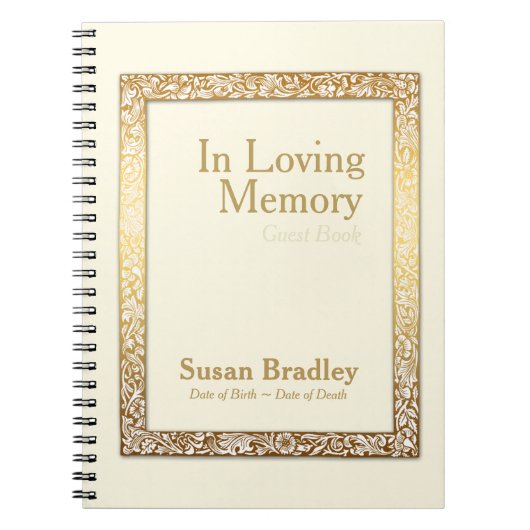 Notitieboek van de Golden Lijst Memorial Service (Voorkant)