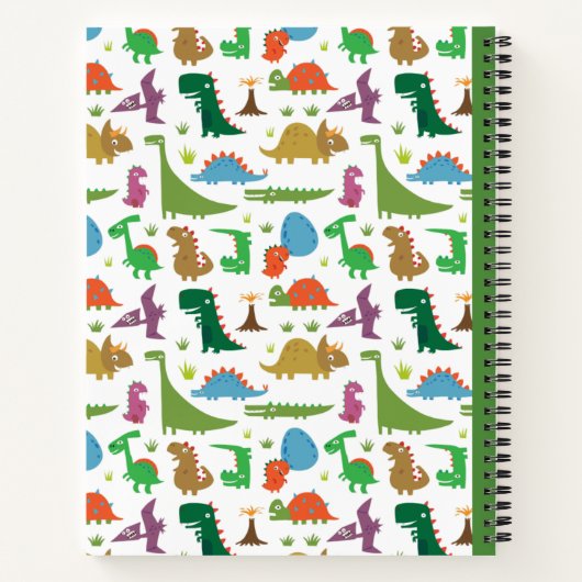 notitieboek van de grappige dinosaurusspiraal (Achterkant)