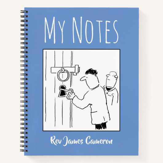 Notitieboek van de kerk met de naam van de eigenaa (Voorkant)