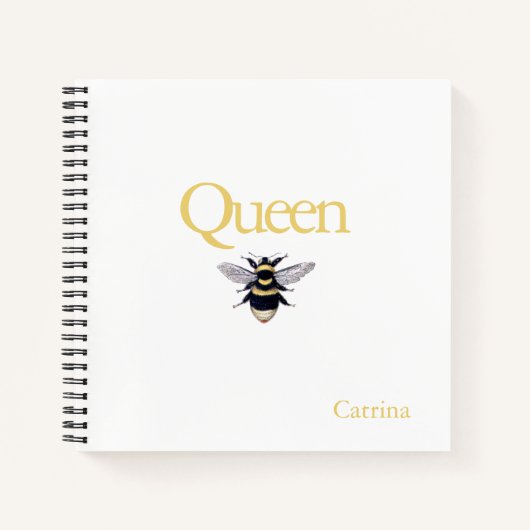 Notitieboek van de koningin Bee Bumblebee Yellow B (Voorkant)