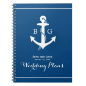 Notitieboek van de Nautical Anchor Monogram Weddin (Voorkant)