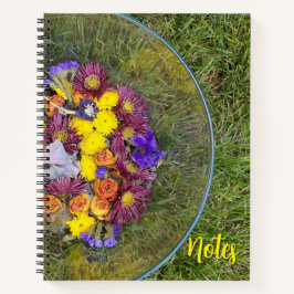 Notitieboek van een kom met bloemen