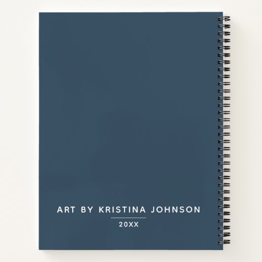 Notitieboek van Elegant Navy Blue Sketchbook (Achterkant)