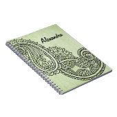Notitieboek van Green Mehndi Motif (Rechterzijde)
