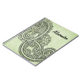 Notitieboek van Green Mehndi Motif (Linkerzijde)