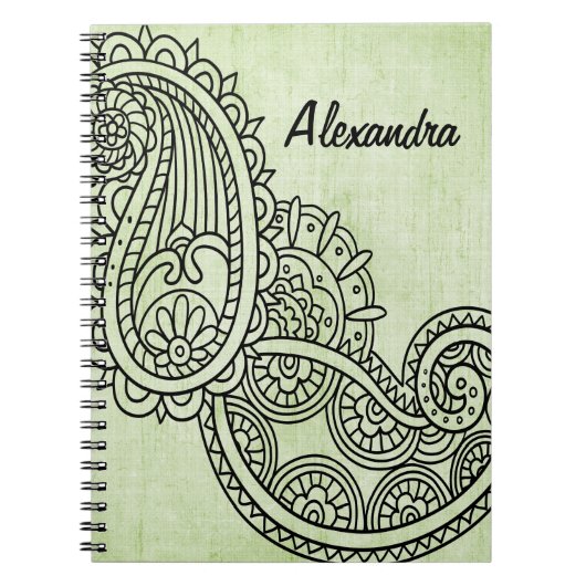Notitieboek van Green Mehndi Motif (Voorkant)