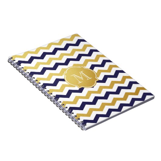 Notitieboek van het goudmonogram van het blauw-Che (Rechterzijde)