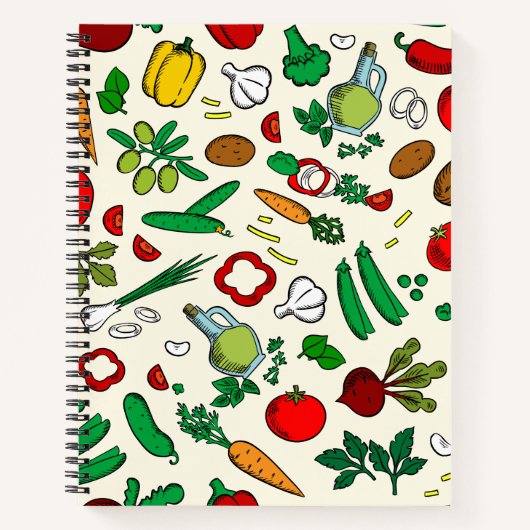 Notitieboek van kleurrijke groenten (Voorkant)