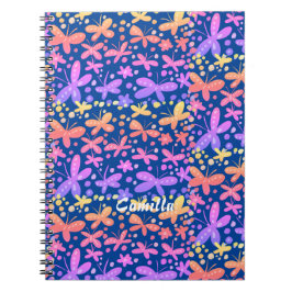 Notitieboek van kleurrijke vlinders