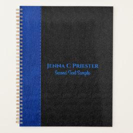 Notitieboek van leder uit zwart en blauw kunstvet