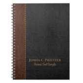 Notitieboek van leder van zwarte en bruine faux (Voorkant)