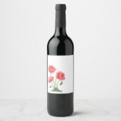 Notitieboek van mooie veldpoppies wijn etiket (Voorkant)