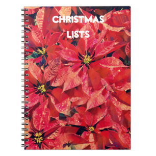 Notitieboek van Poinsettia Red kerstlijstjes Journ