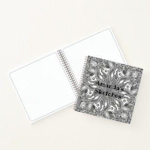 Notitieboek van rode bladmandala