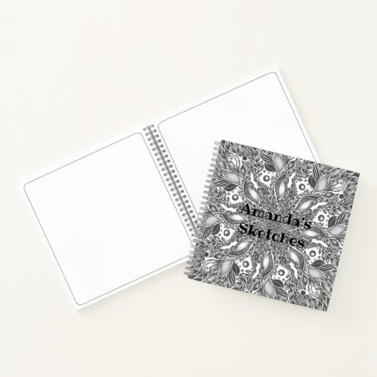 Notitieboek van rode bladmandala (Binnen)