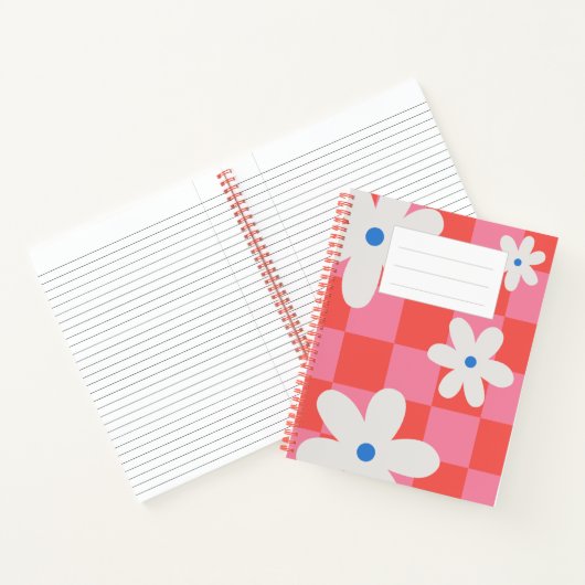Notitieboek van rode Floral (Binnen)