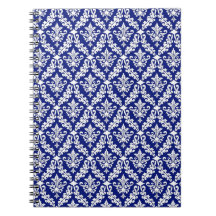 Notitieboek van Royal Blue Damask