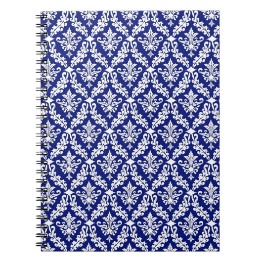  Notitieboek van Royal Blue Damask (Voorkant)