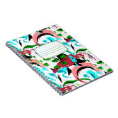 Notitieboek van roze en aqua abstracte samenstelli (Rechterzijde)