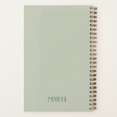 Notitieboek van Sage Green Poet | Monogram (Achterkant)