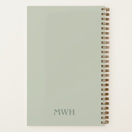 Notitieboek van Sage Green Poet | Monogram (Achterkant)