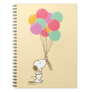 Notitieboek van snoopy en ballonnen